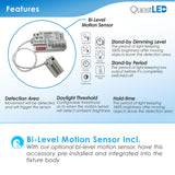 LED 2 FT Linear Strip Light / Tube Fixture - 4 CCT Switch 3000K, 3500K, 4000K, 5000K - 20 Watts 2,600 LM - 120-277V - (6 PACK)