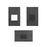 LED Step Light Black Finish 2W; Interchangeable Plate Flat Frosted (Horizontal Louver/Vertical Louver)