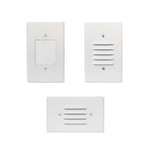 LED Step Light White Finish 2W; Interchangeable Plate Flat Frosted (Horizontal Louver/Vertical Louver)