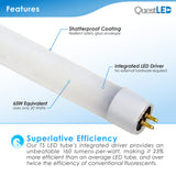 LED 4ft 20W T5 Tube Ballast Bypass (Frosted Lens, 30-Pack)