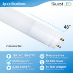 LED 4ft T8, T10, T12 Type A & B Tube Frosted Lens (30 Pack)