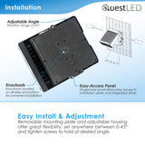 LED Full Cut Off Adjustable Wall Pack - 3 Wattage: 50/40/30W 7,250/5,800/4,350 Lumens Selectable - 3CCT: 3000K/4000K/5000K - 120/277V - 0-10V - Dimmable - UL/DLC