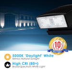 LED Full Cut Off Adjustable Wall Pack - 3 Wattage: 50/40/30W 7,250/5,800/4,350 Lumens Selectable - 3CCT: 3000K/4000K/5000K - 120/277V - 0-10V - Dimmable - UL/DLC