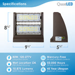 LED Double Rotating Wall Pack 80W Non-Dimmable