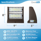 LED Double Rotating Wall Pack 80W Non-Dimmable